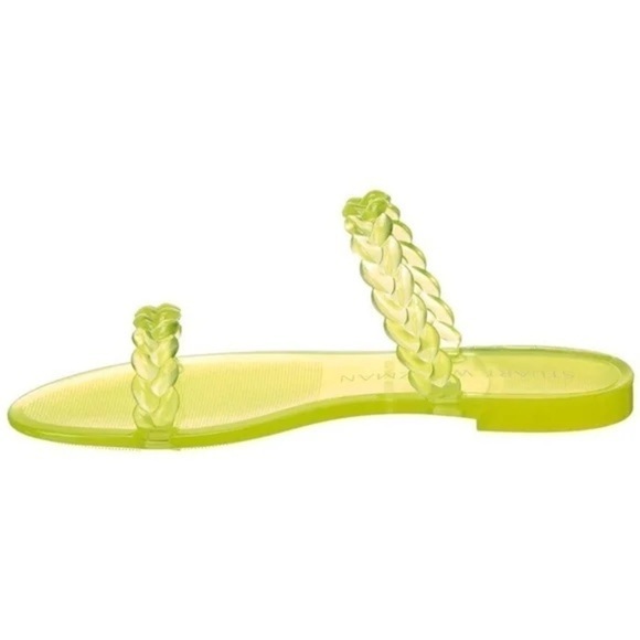NWOT Stuart Weitzman Neon Electric Lime Braida Sawyer Jelly Sandals Size 9 - Picture 2 of 11